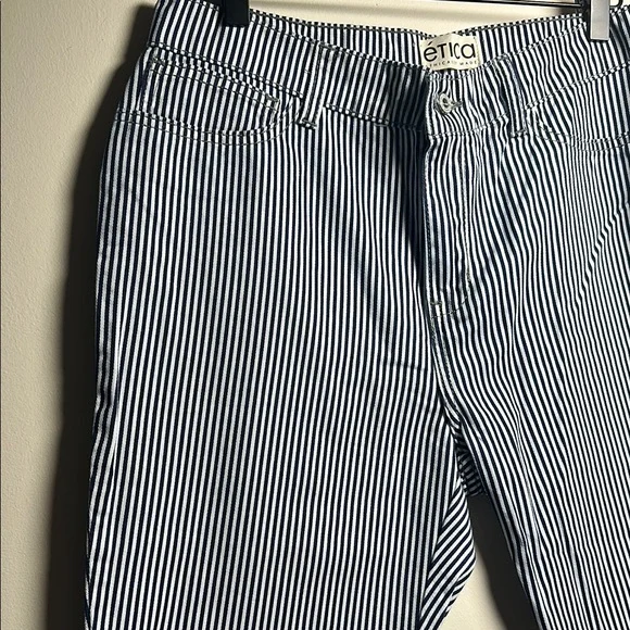 Ética Striped Blue and White Pants Size 4 New With Tags - Picture 4 of 7